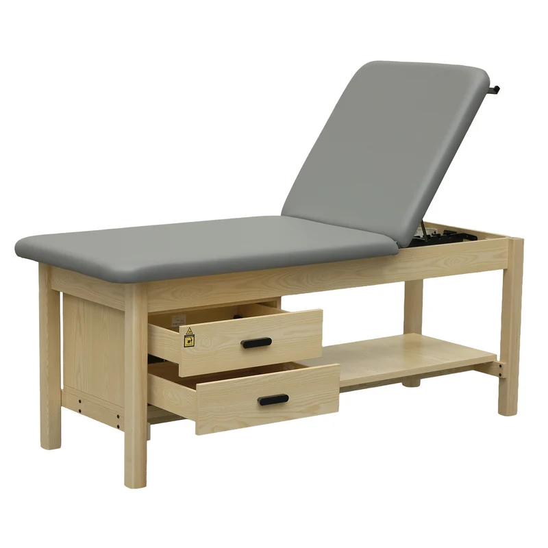 Holz-Behandlungsliege mit Unterschrank