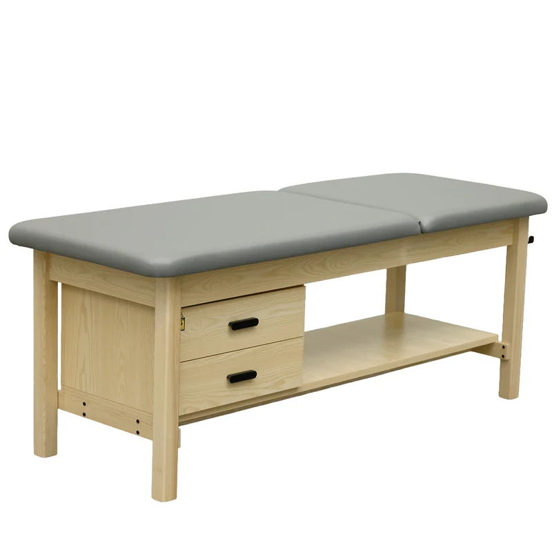 Holz-Behandlungsliege mit Unterschrank
