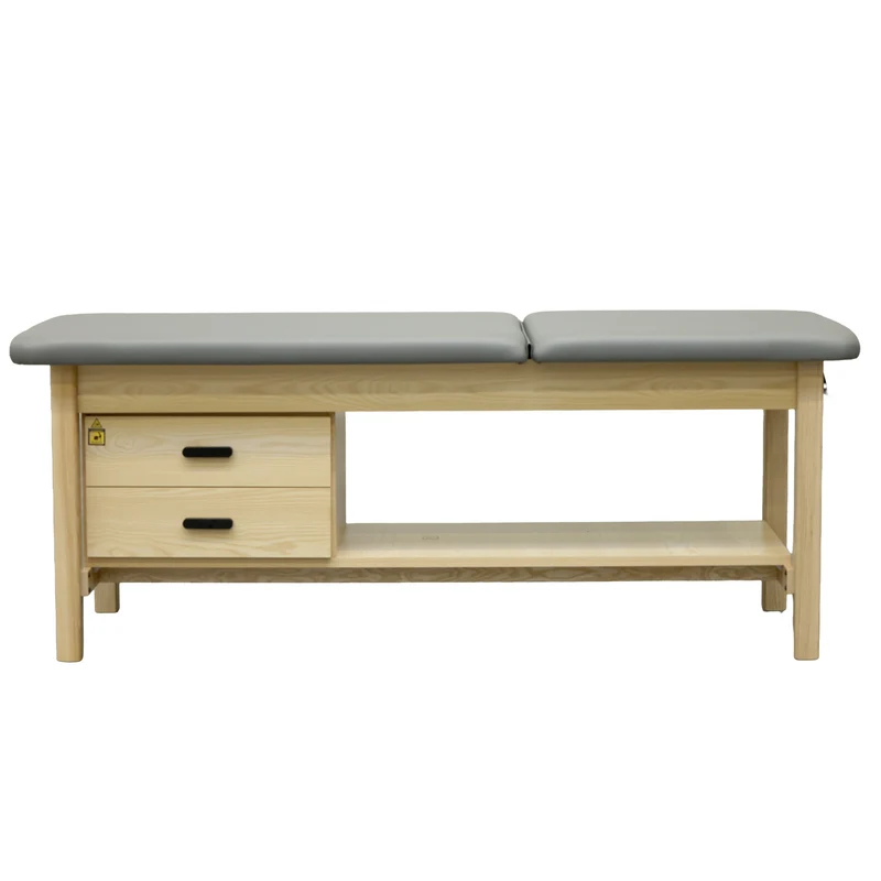 Holz-Behandlungsliege mit Unterschrank