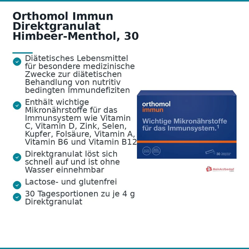 Orthomol Immun Direktgranulat Himbeer-Menthol, 30 St.