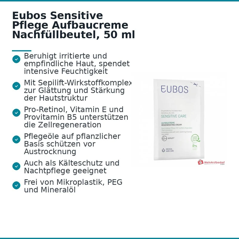 Eubos Sensitive Pflege Aufbaucreme Nachfüllbeutel, 50 ml
