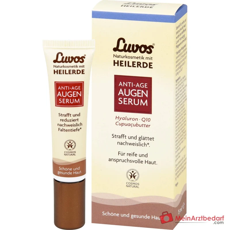 Luvos Anti-Aging Augenserum Heilerde / Hyaluronsäure / Coenzym Q10 / Matcha / Zistrose Serum, 15 ml