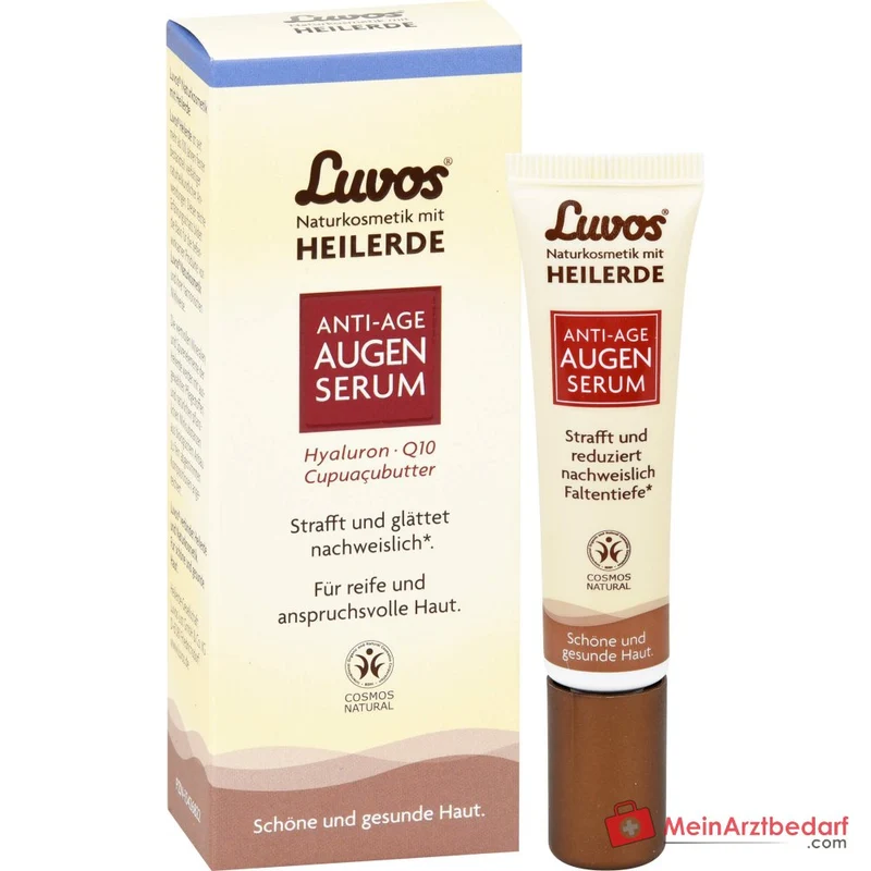 Luvos Anti-Aging Augenserum Heilerde / Hyaluronsäure / Coenzym Q10 / Matcha / Zistrose Serum, 15 ml