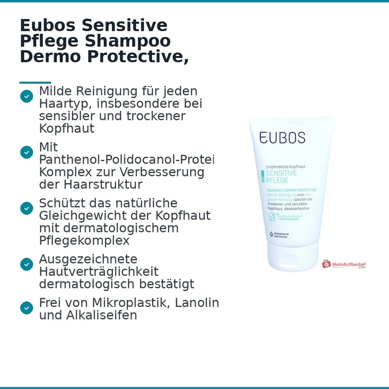 Eubos Sensitive Pflege Shampoo Dermo Protective Panthenol / Polidocanol / Protein Komplex Shampoo, 150 ml