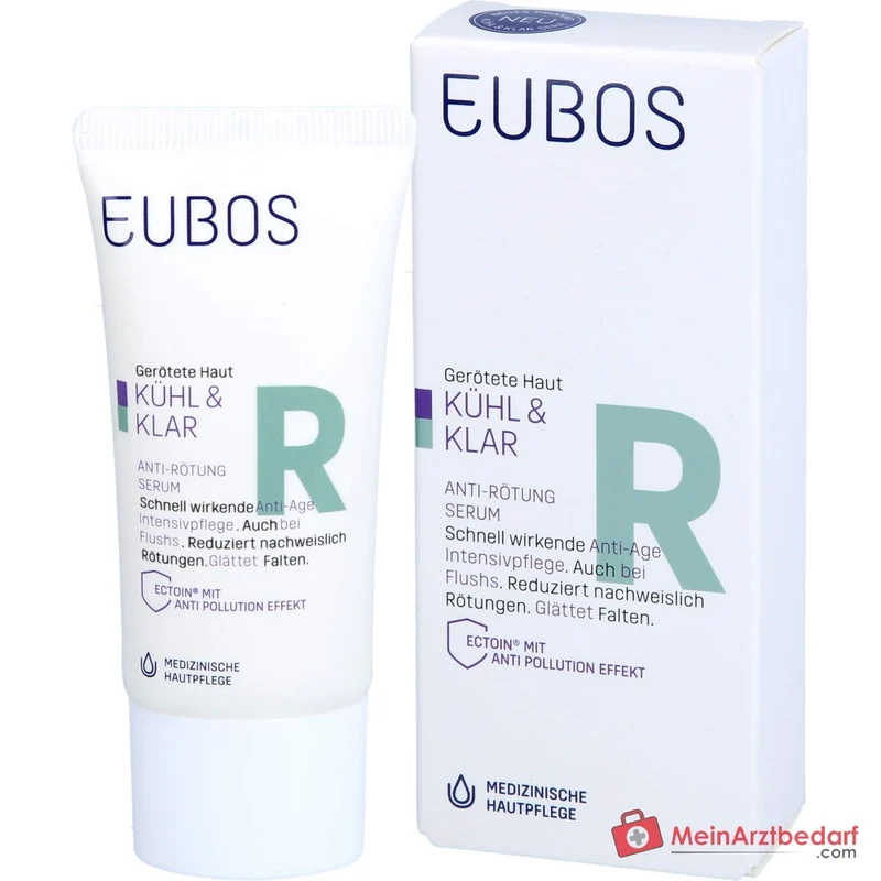 Eubos Kühl und Klar Anti-Rötung Serum Ectoin / Panthenol / Helichrysum Italicum Extrakt Konzentrat, 30 ml