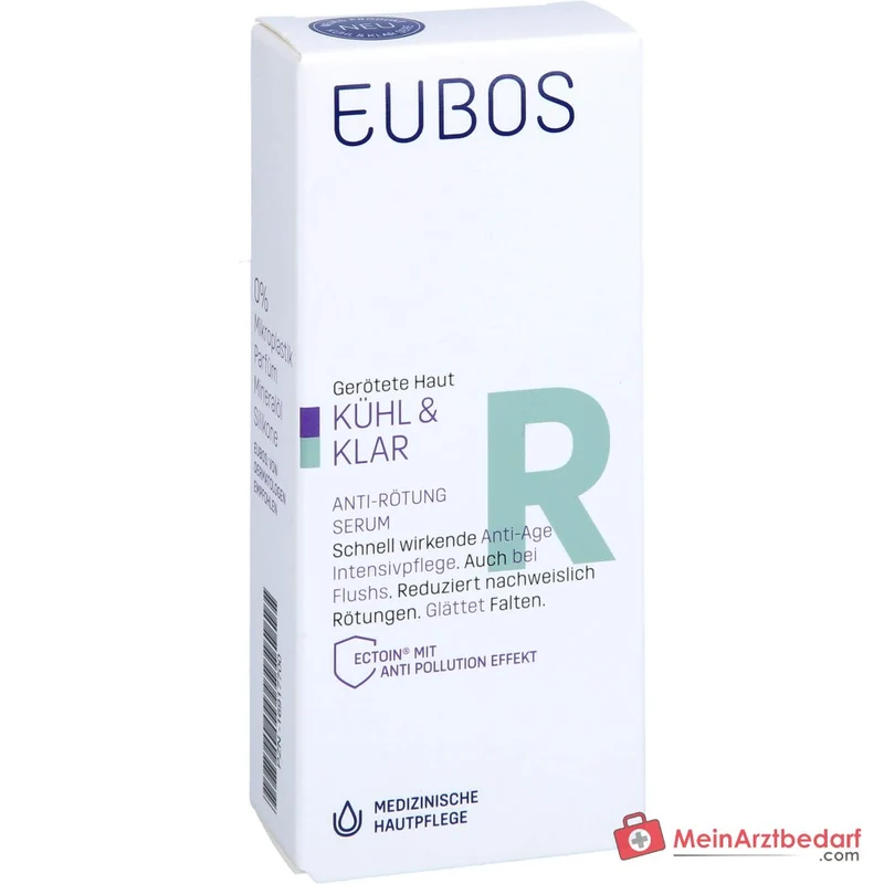 Eubos Kühl und Klar Anti-Rötung Serum Ectoin / Panthenol / Helichrysum Italicum Extrakt Konzentrat, 30 ml