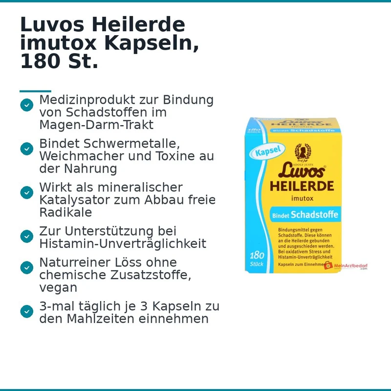 Luvos Heilerde imutox Heilerde Hartkapseln, 180 St.