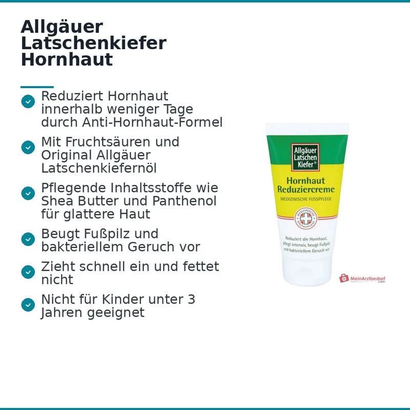 Allgäuer Latschenkiefer Hornhaut Reduziercreme Fruchtsäuren / Latschenkiefernöl / Shea Butter / Panthenol Creme, 75 ml