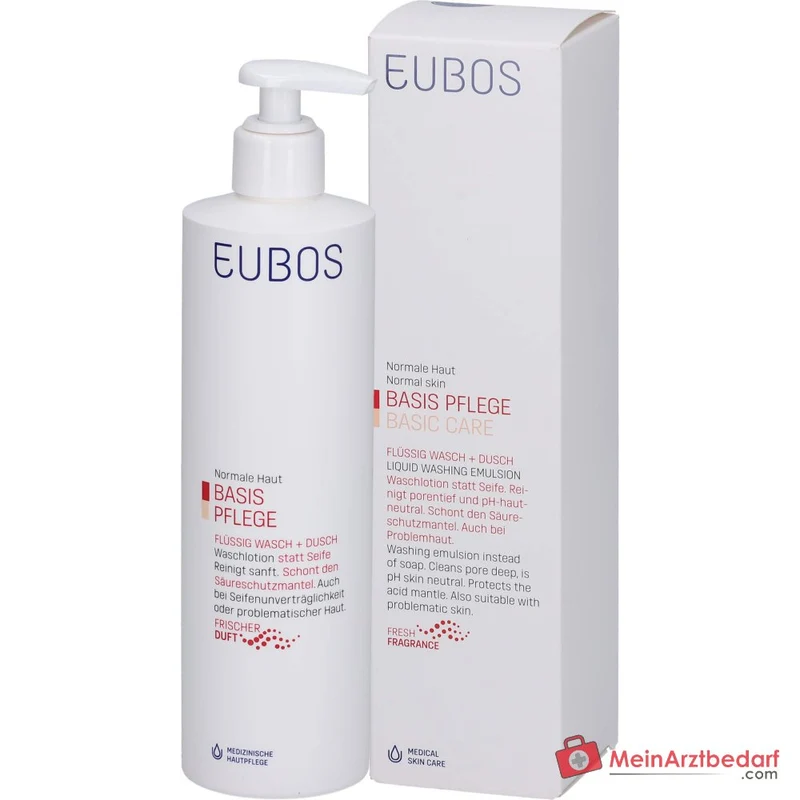 Eubos Flüssig Wasch+Dusch Rot Frischeduft mit Dosierspender, 400 ml