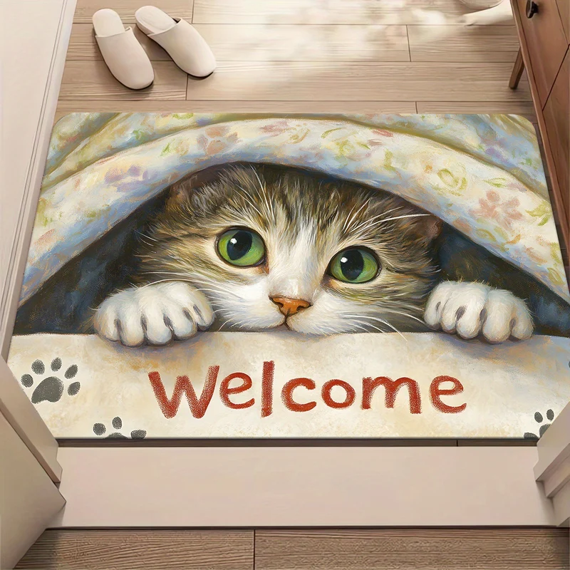 Dekorativer katzenmotivierter Badteppich für das Badezimmer