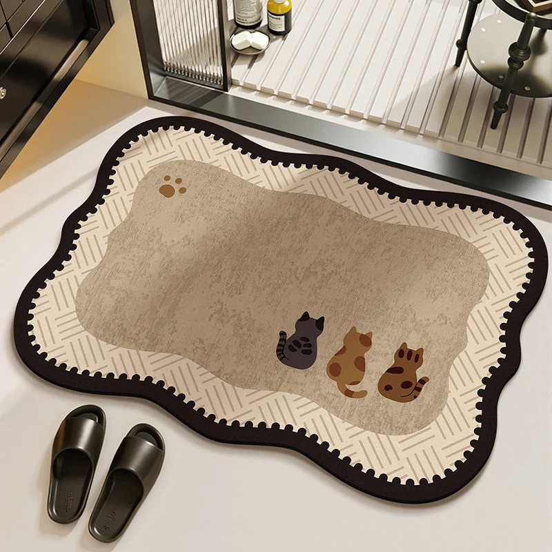 Niedliche katzenmotivierte Küchenbereichsmatte