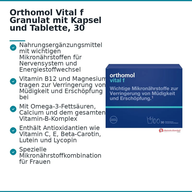 Orthomol Vital f Granulat mit Kapsel und Tablette, 30 Portionen