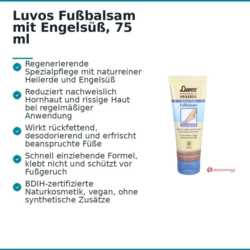 Luvos Heilerde Fußbalsam mit Engelsüß / Myrrhe / Zitronenverbene Balsam, 75 ml