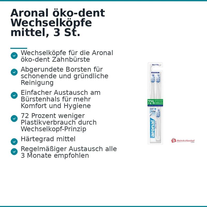 Aronal öko-dent Wechselköpfe mittel, 3 St.