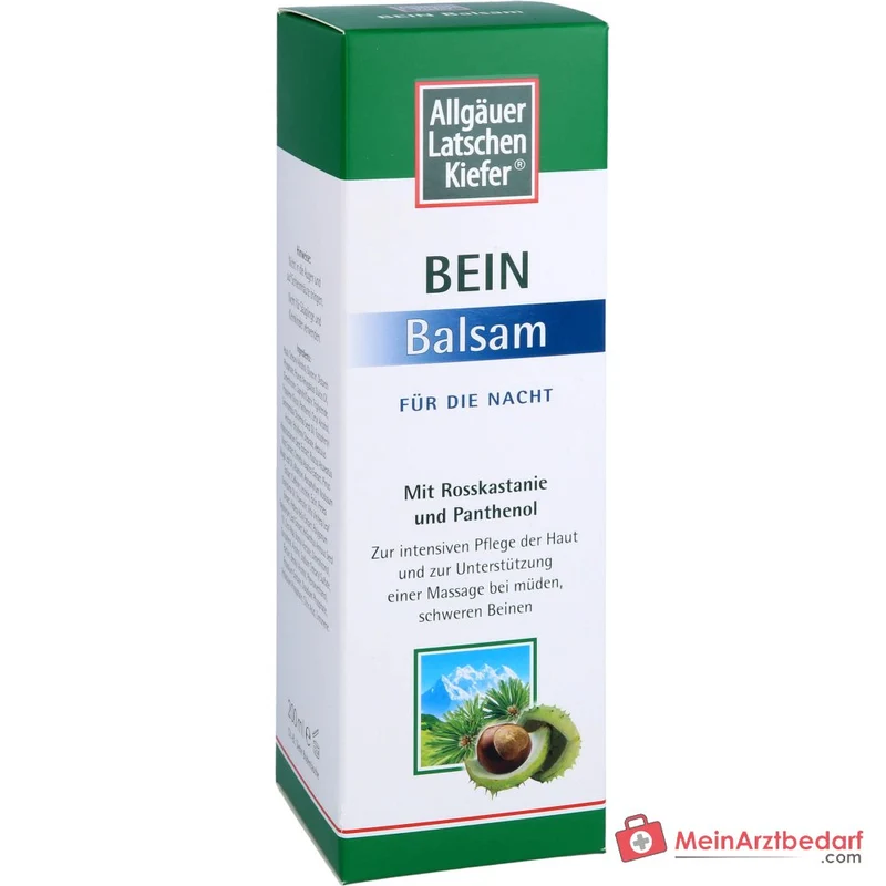 Allgäuer Latschenkiefer Bein Balsam für die Nacht Latschenkiefernöl / Rosskastanie / Panthenol Balsam, 200 ml