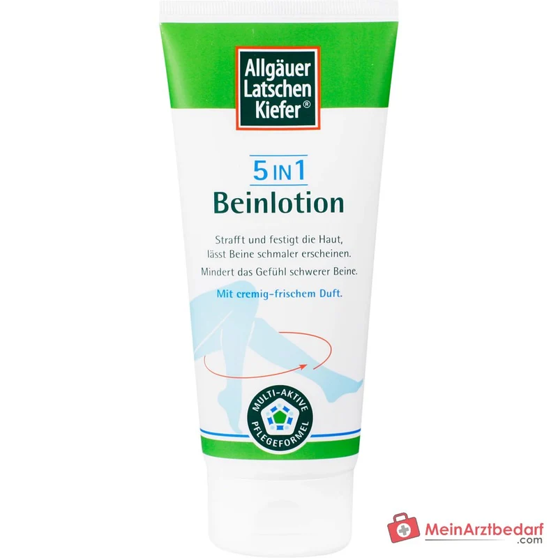 Allgäuer Latschenkiefer 5 in 1 Beinlotion Rosskastanie / Rotes Weinlaub / Hyaluronsäure / Ingwer / Thermalwasser Lotion, 200 ml
