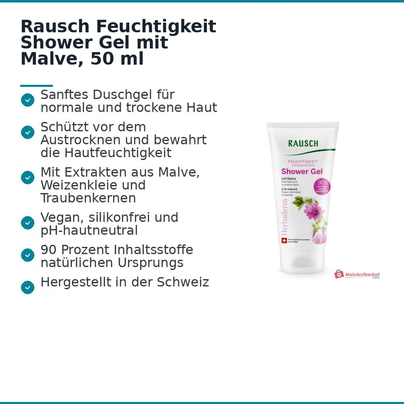 Rausch Feuchtigkeit Shower Gel mit Malve, 50 ml