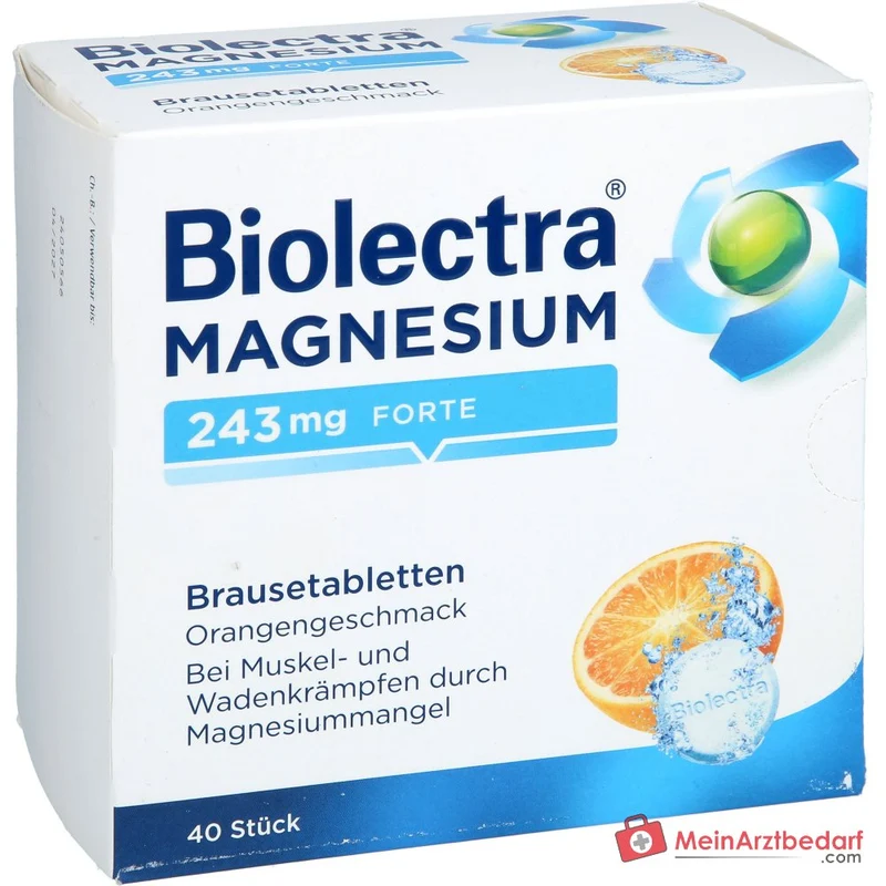 Biolectra Magnesium Magnesiumoxid Brausetabletten Orangengeschmack 243 mg, 40 St.