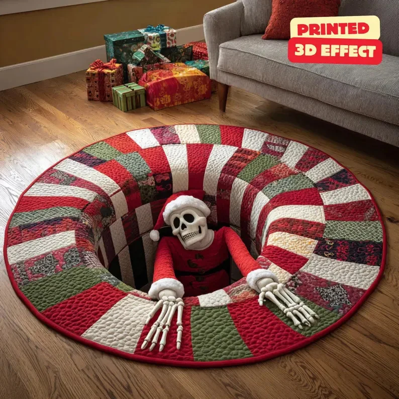 Festive Santa Claus Themed Rundmatte für das Zuhause