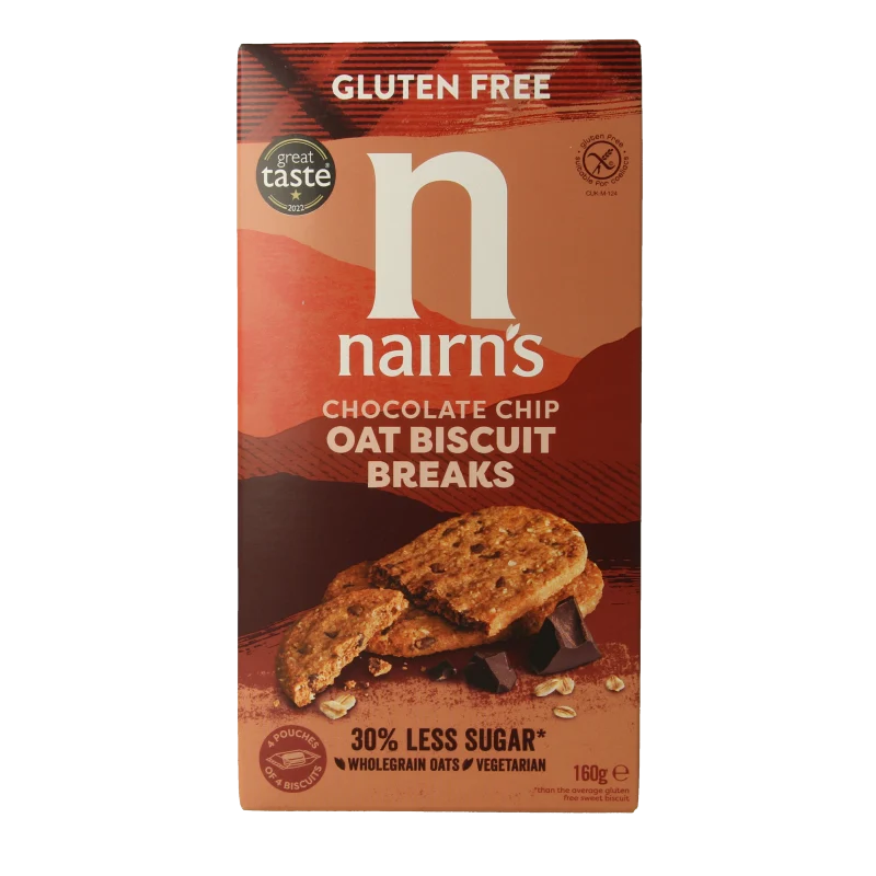 Nairns Biscuit breaks oat & chocolate chip 160 gram