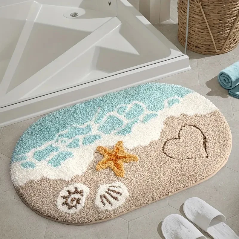 Küsten-Themen-Plüsch-Badezimmermatte für das Badezimmer
