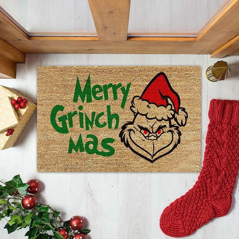 Weihnachtlich gestaltete dekorative Fußmatte für Zuhause
