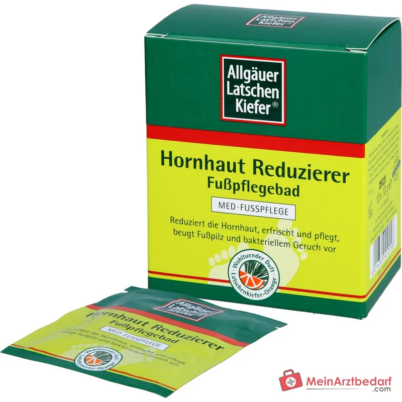 Allgäuer Latschenkiefer Hornhaut Reduzierer Fußpflegebad Latschenkiefernöl / Meersalz / Weidenrindenextrakt Bad, 10x10 g