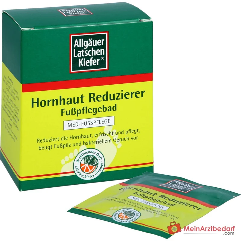 Allgäuer Latschenkiefer Hornhaut Reduzierer Fußpflegebad Latschenkiefernöl / Meersalz / Weidenrindenextrakt Bad, 10x10 g