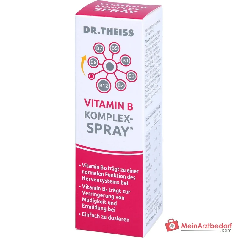 Dr. Theiss Vitamin B Komplex-Spray Thiamin / Riboflavin / Niacin / Pantothensäure / Pyridoxin / Biotin / Cobalamin Mundspray, 30 ml