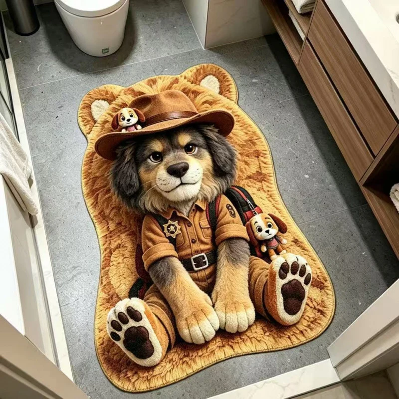 Cartoon Hund-Themen Plüsch Badmatte für das Badezimmer