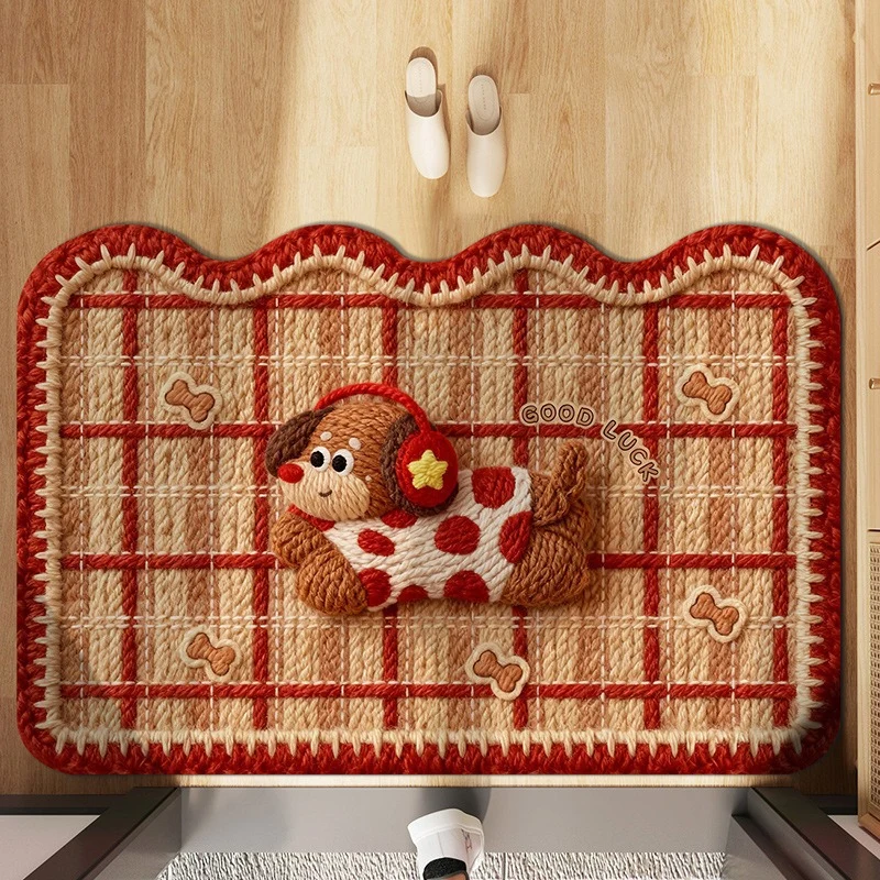 Festive Cartoon-Themed Plush-Teppich für Zuhause