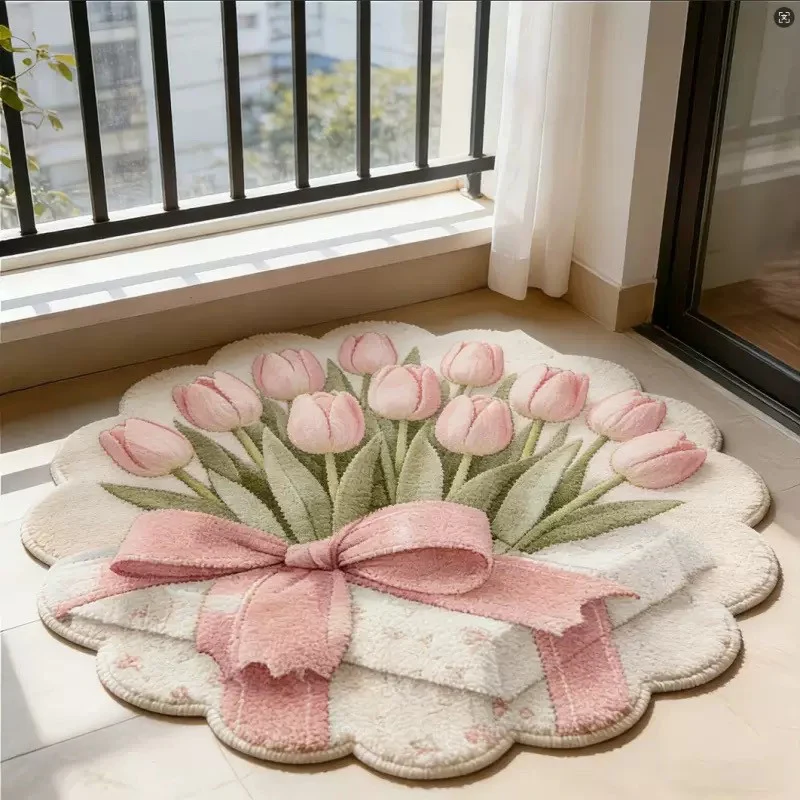Eleganter Blumendesign-Teppich für Zuhause