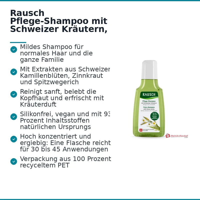 Rausch Pflege-Shampoo mit Schweizer Kräutern, 40 ml