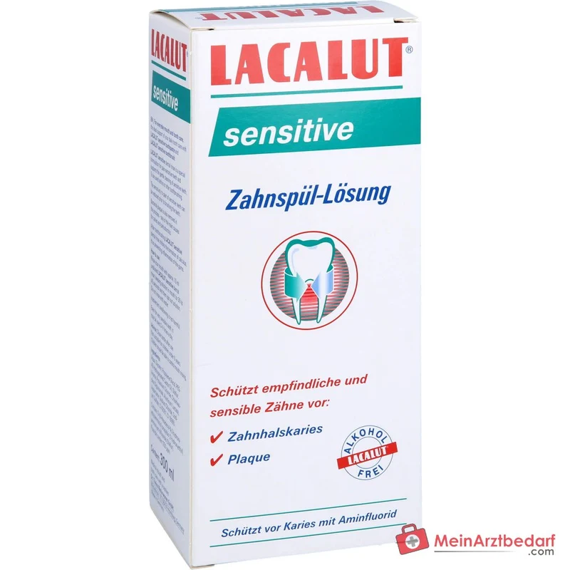 Lacalut sensitive Aminfluorid / Kaliumchlorid / Chlorhexidin Zahnspül-Lösung, 300 ml