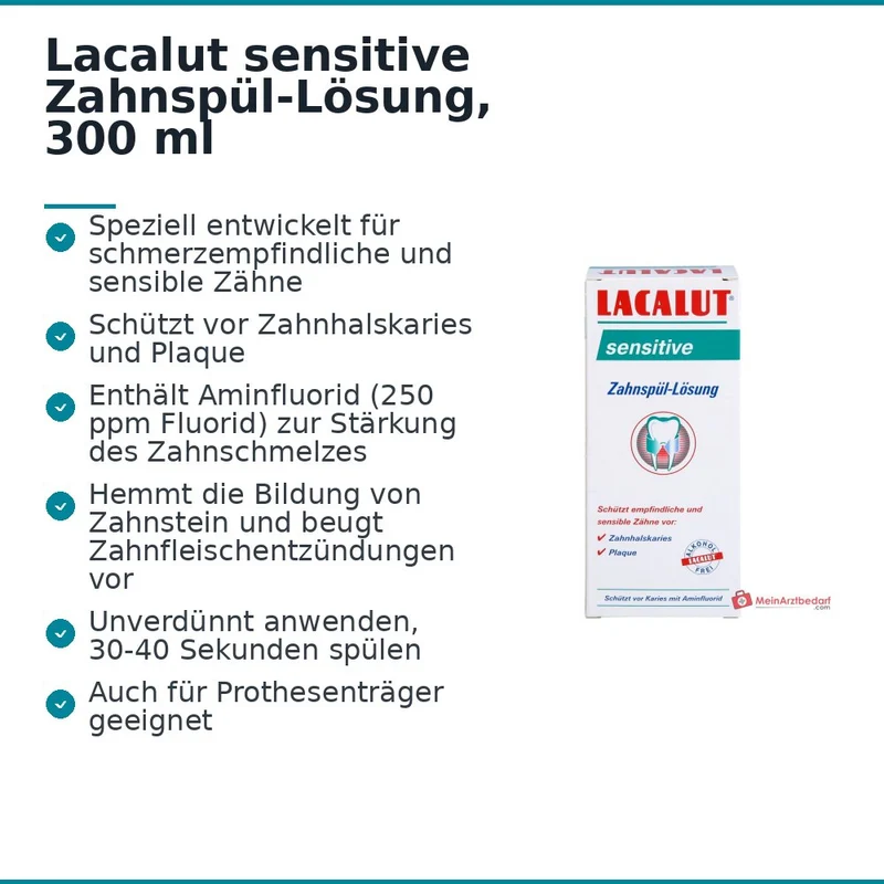 Lacalut sensitive Aminfluorid / Kaliumchlorid / Chlorhexidin Zahnspül-Lösung, 300 ml