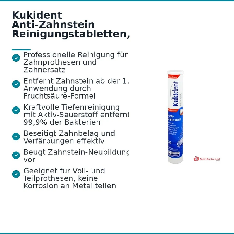 Kukident Anti-Zahnstein Reinigungstabletten, 30 St.