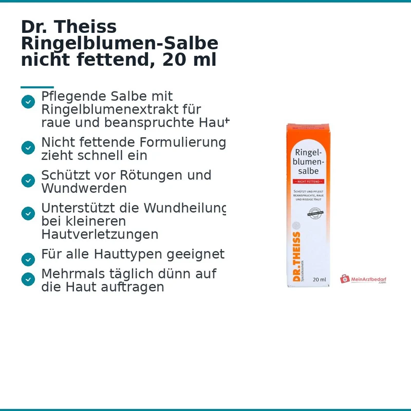 Dr. Theiss Ringelblumen-Salbe nicht fettend Calendula Officinalis Extract Salbe, 20 ml