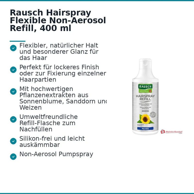 Rausch Hairspray Flexible Non-Aerosol Refill, 400 ml