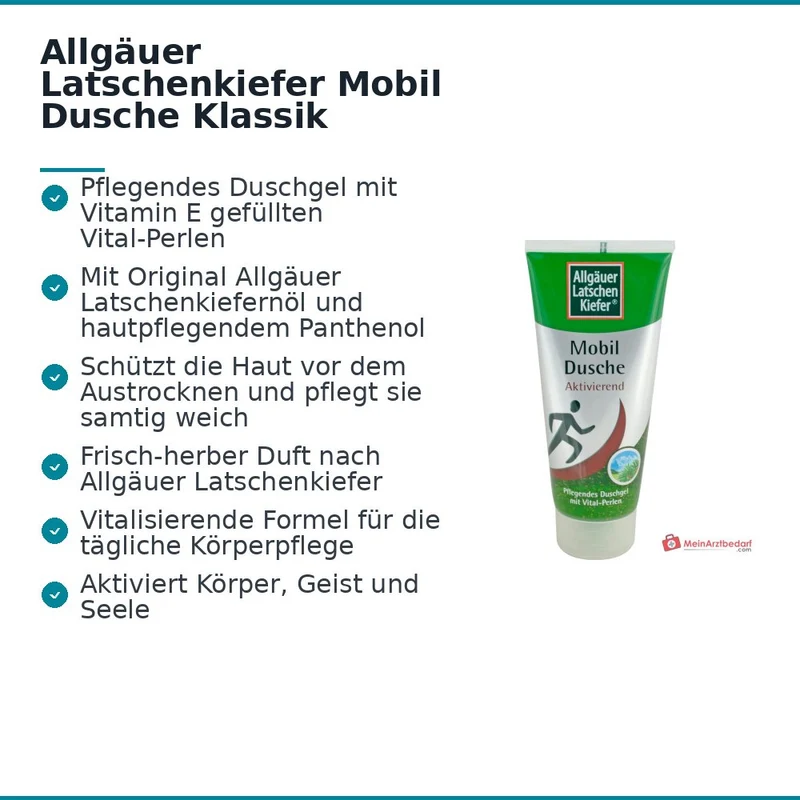 Allgäuer Latschenkiefer Mobil Dusche Klassik Duschgel, 200 ml
