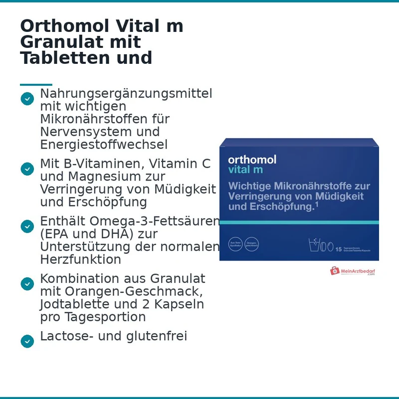 Orthomol Vital m Granulat mit Tabletten und Kapseln, 15 Tagesportionen