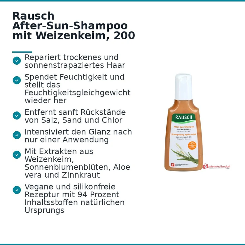 Rausch After-Sun-Shampoo mit Weizenkeim, 200 ml