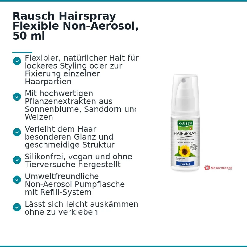 Rausch Hairspray Flexible Non-Aerosol, 50 ml