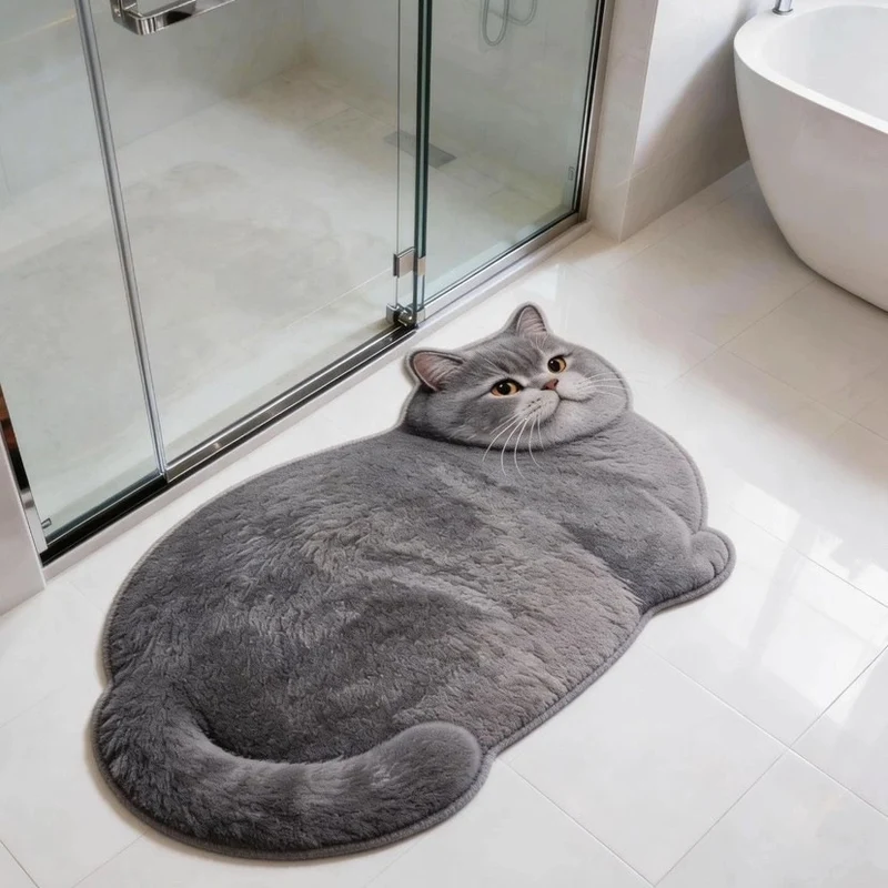 Kat-Themen Plüsch-Badematte für das Badezimmer