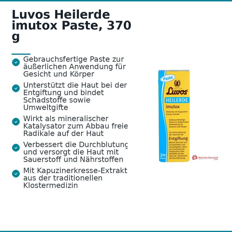 Luvos Heilerde imutox Paste mit Kapuzinerkresse-Extrakt, 370 g