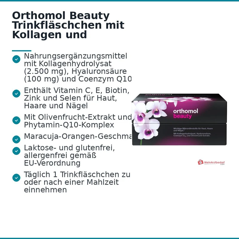 Orthomol Beauty Trinkfläschchen mit Kollagen und Hyaluronsäure, 30 St.