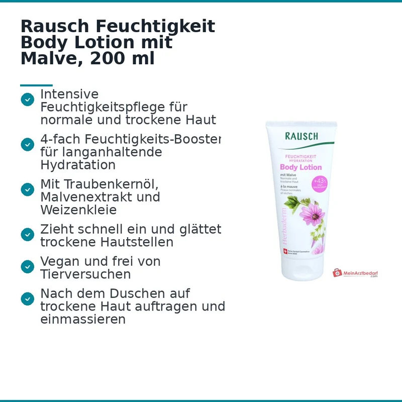 Rausch Feuchtigkeit Body Lotion mit Malve, 200 ml