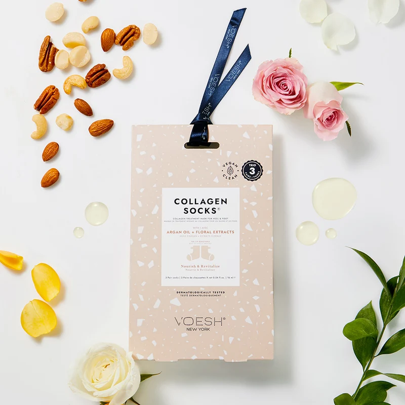 VOESH Collagen Socks Trio + Argan Oil + Floral Extracts