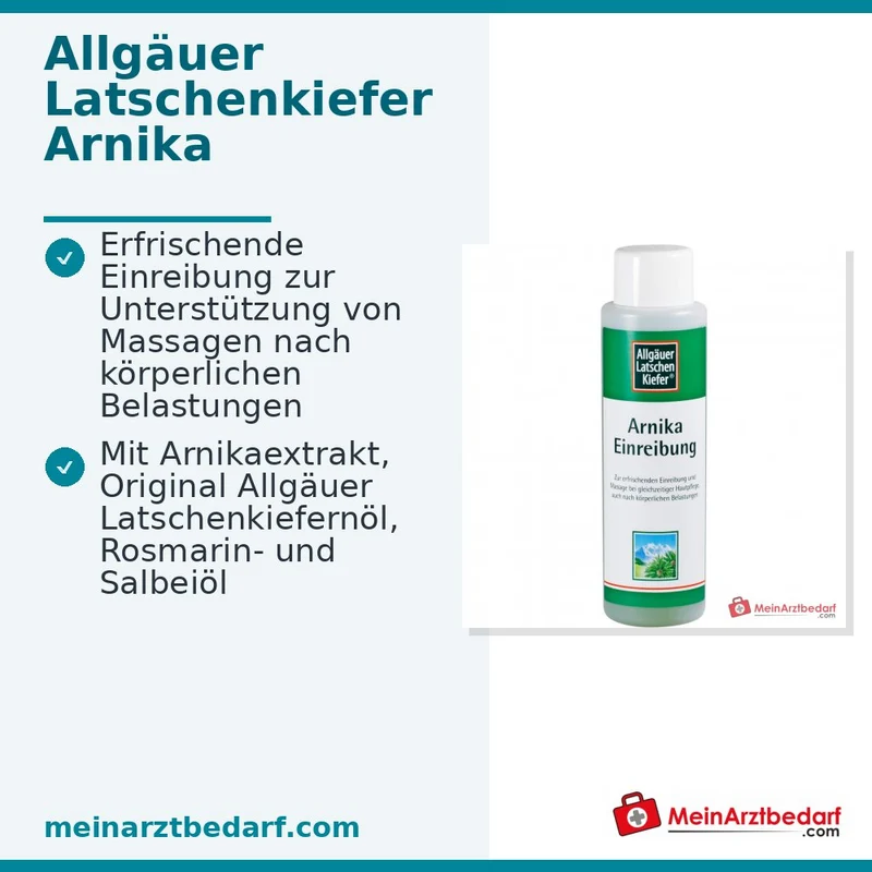 Allgäuer Latschenkiefer Arnika Einreibung mit Arnikaextrakt / Latschenkiefernöl / Rosmarinöl / Salbeiöl / Menthol / Campher / Panthenol, 500 ml