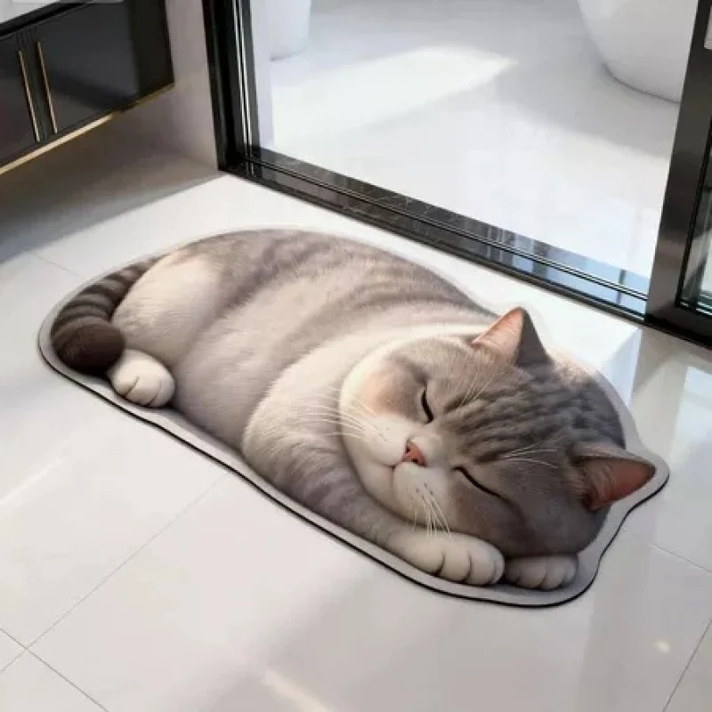 Cartoon Katze-Themen Plüsch Badeteppich für Zuhause
