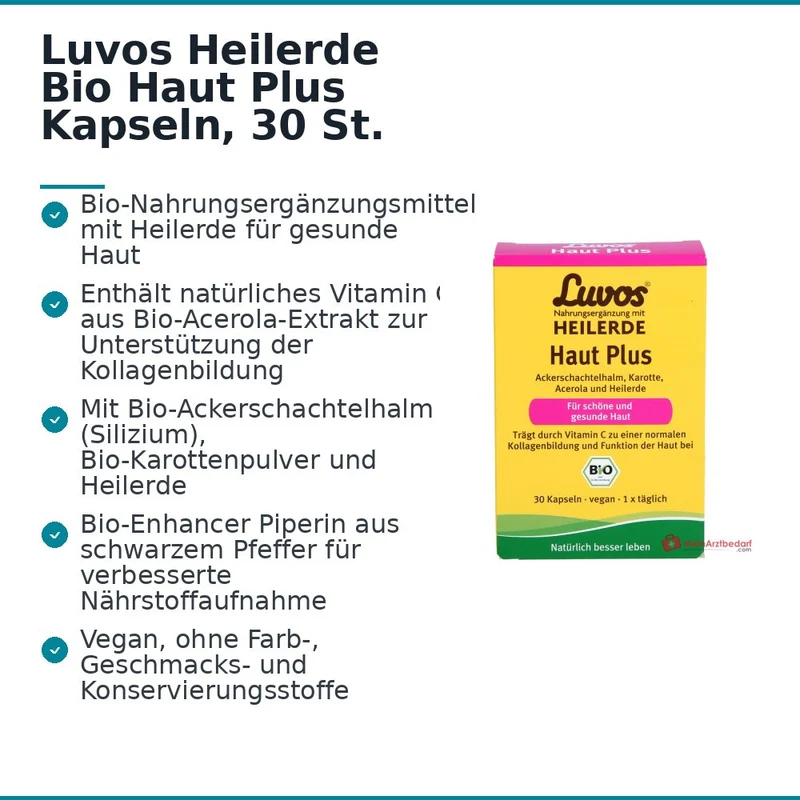 Luvos Heilerde Bio Haut Plus Vitamin C / Silizium / Piperin Kapseln, 30 St.